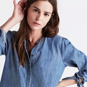 Women MADEWELL button down denim chambray size small